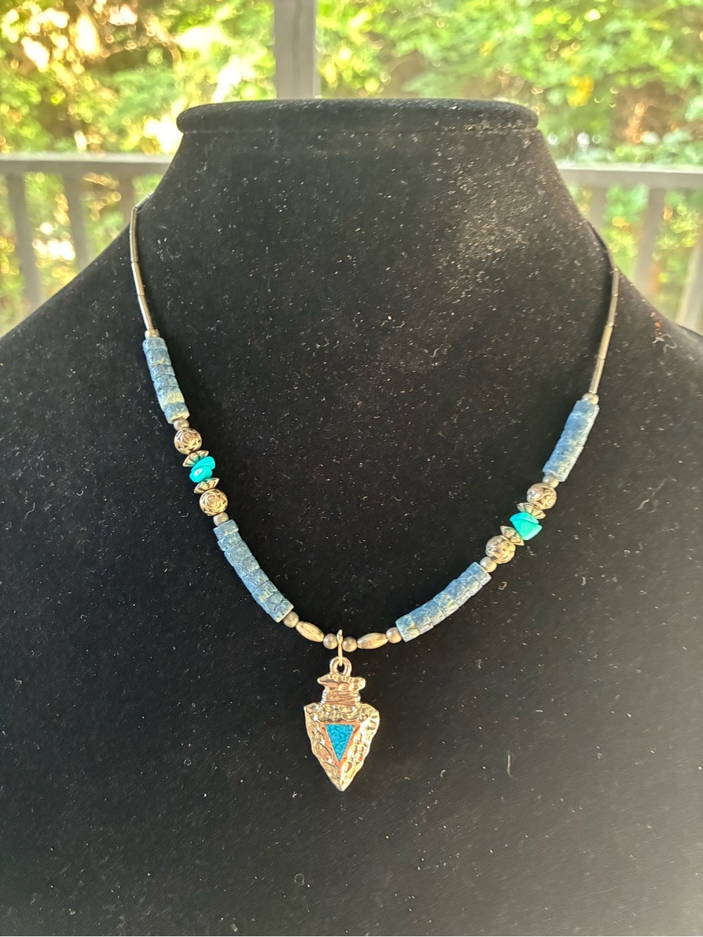 Silver Tone Arrowhead Necklace